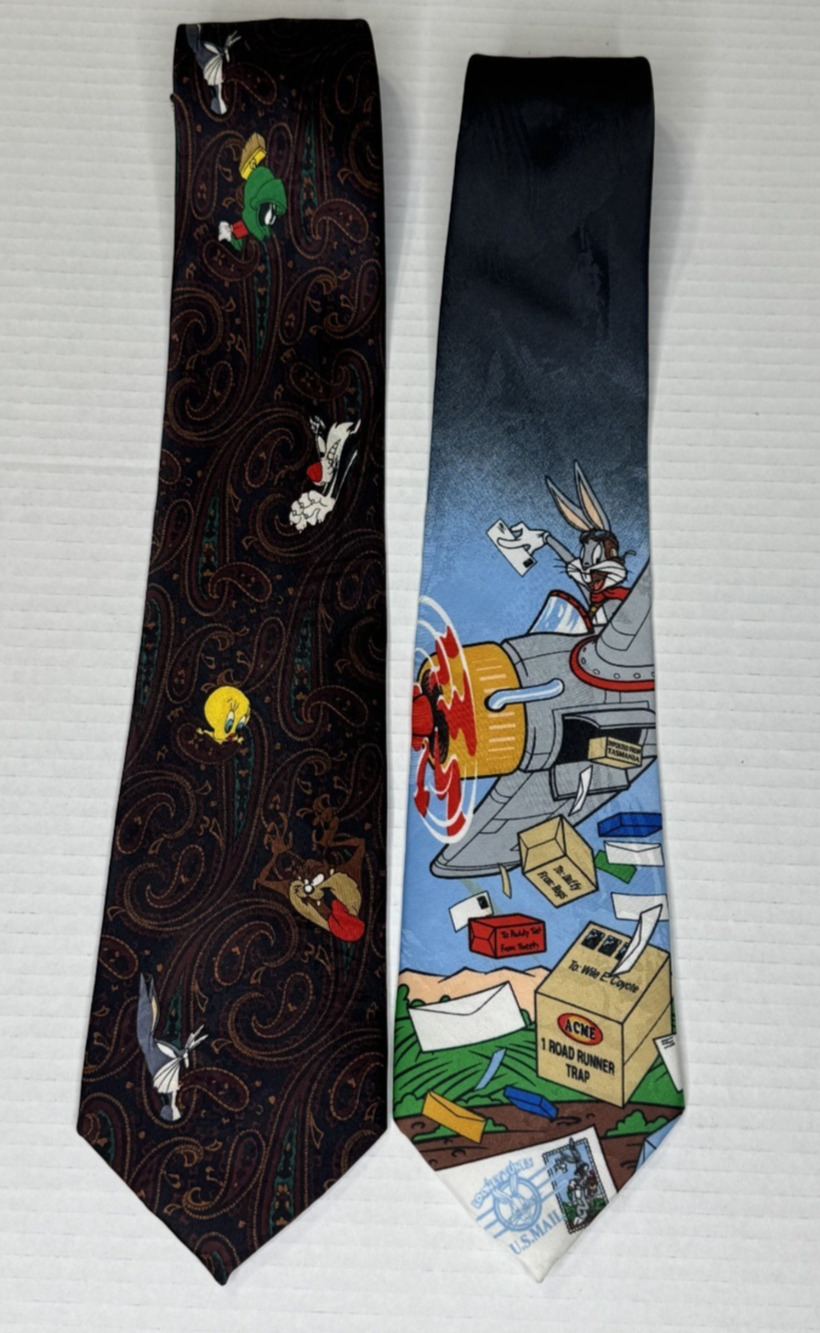 Vintage Looney Tunes Stamp Collection Bugs Bunny Necktie Looney Tunes Mania Tie